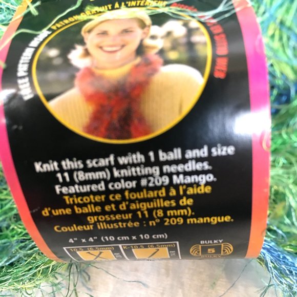 Citrus Eyelash Yarn Fun Fur Lion Brand Yarn Bundle of 3 - Picture 5 of 6